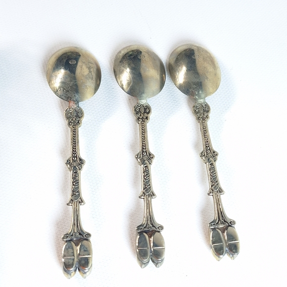 Set of 6 Silver Plated Vintage Small Clog Shoes Teaspoons - Picture 6 of 9